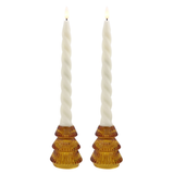 Small Christmas Tree Candle Holders - Set of 2 Champagne Gold