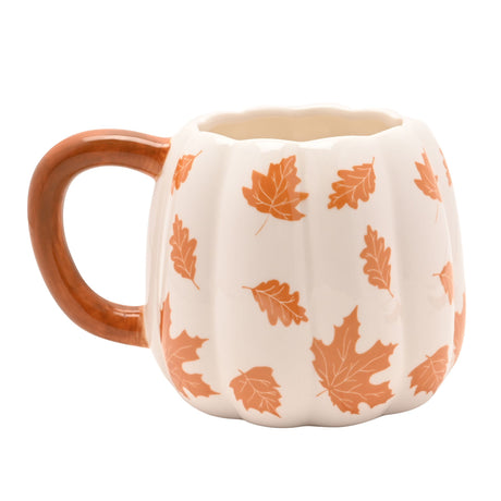 Country Living Pumpkin Mug - Orange Leaves