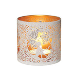 Aroma Metal Silhouette Wax Melt Burner/Candle Holder - White & Gold Fairy Sitting