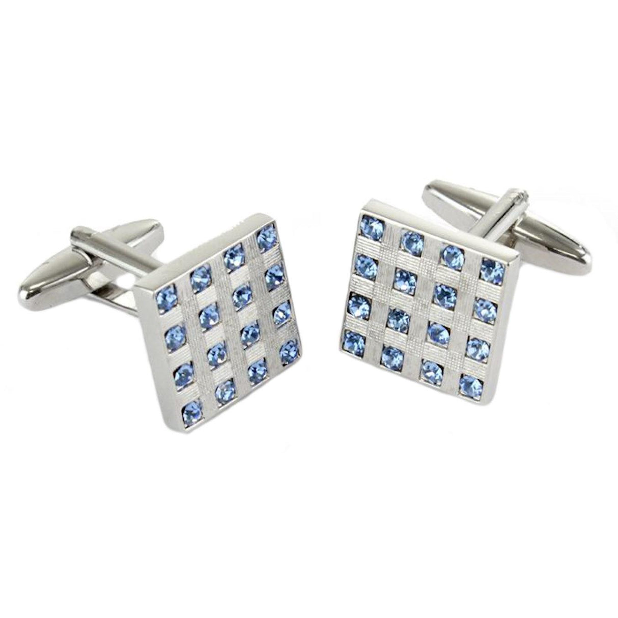 Diamante Mens Dress Cufflinks -  Pink Black or Blue