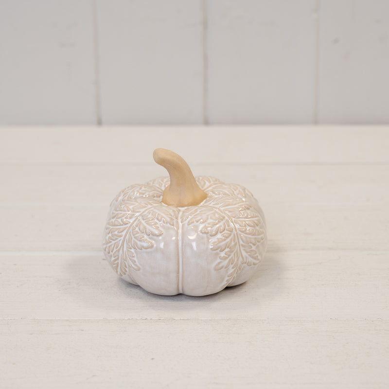 Natural Glazed Pumpkin Ornament - Medium