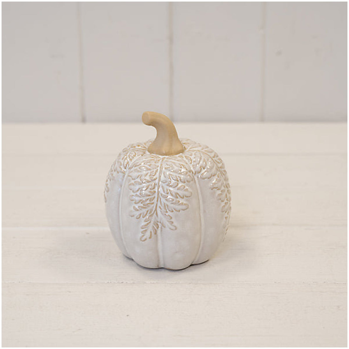 Natural Glazed Pumpkin Ornament - Medium