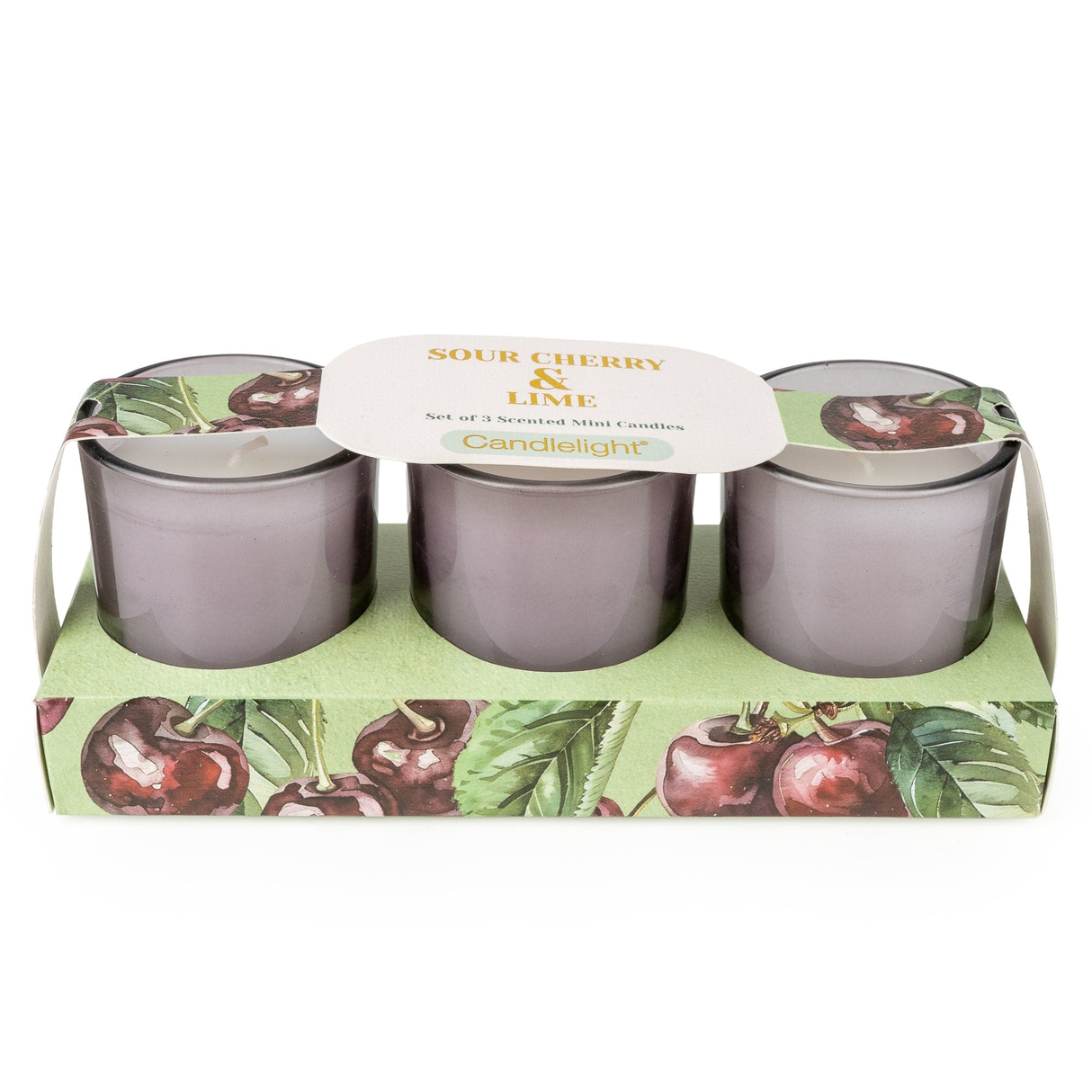 Candlelight Spring Summer Collection Set of 3 Votive Candles - Sour Cherry & Lime