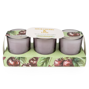 Candlelight Spring Summer Collection Set of 3 Votive Candles - Sour Cherry & Lime