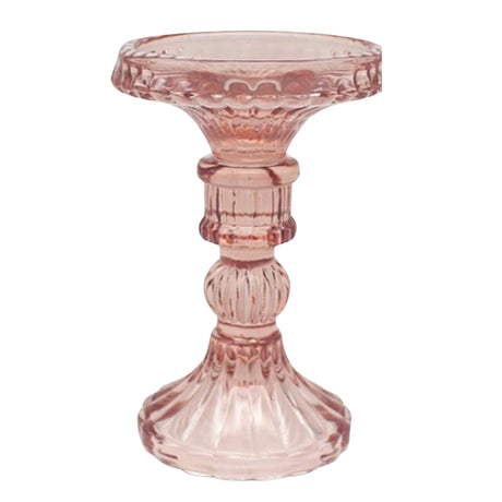 Pink Glass Candle Holders (cm) - Various Sets