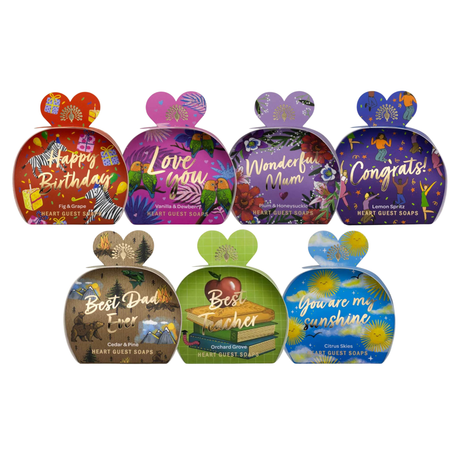 The English Soap Company Occasions Mini Heart Shaped Soap Bars - Various Fragrances