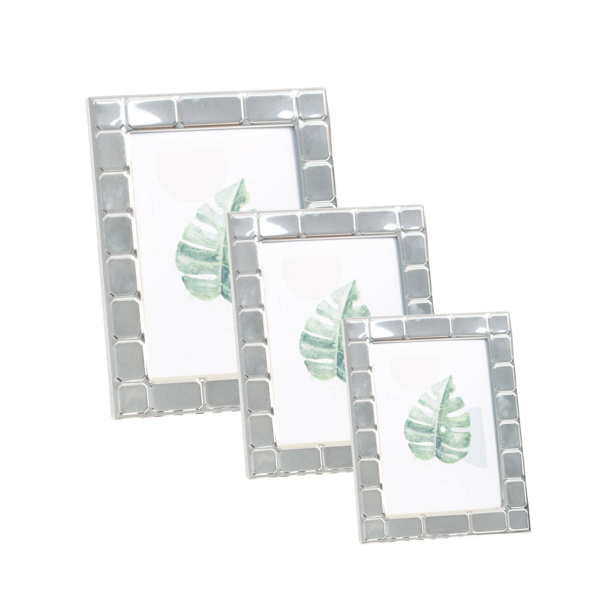 Woodside Home Living Rectangular Edged Silver Photo Frame - Various Sizes