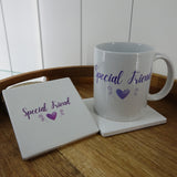 Heart & Flowers Mug & Coaster Sets - Purple