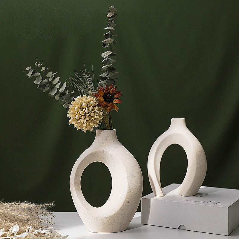 Woodside Home Living Ceramic Interlocking Modern Vase Set