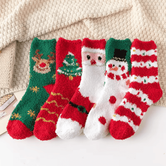 Fluffy Christmas Socks - Various Designs