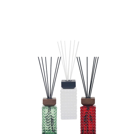 Christmas Square Cut Glass Reed Diffuser 250ml - Various Colours