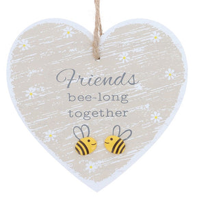 Pebble Bee Hanging Hearts - Friends