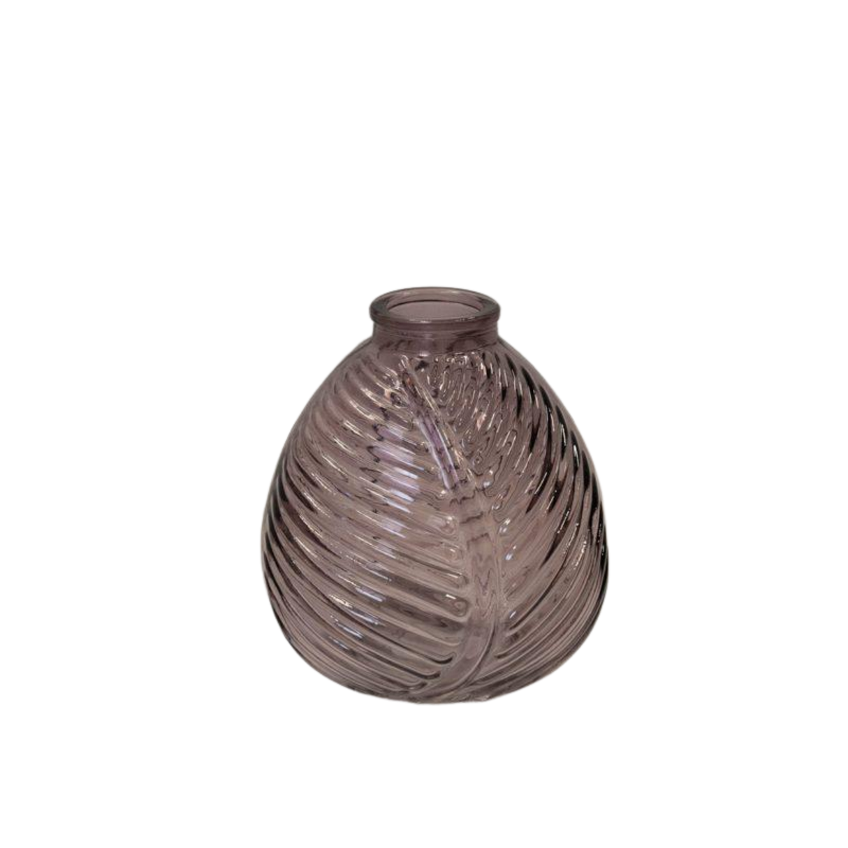Satchville Glass Leaf Bottle amethyst