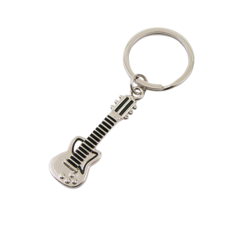 Guitar Keyring - Silver