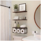 Woodside Home Living Wall Mounted Floating Shelf Set 