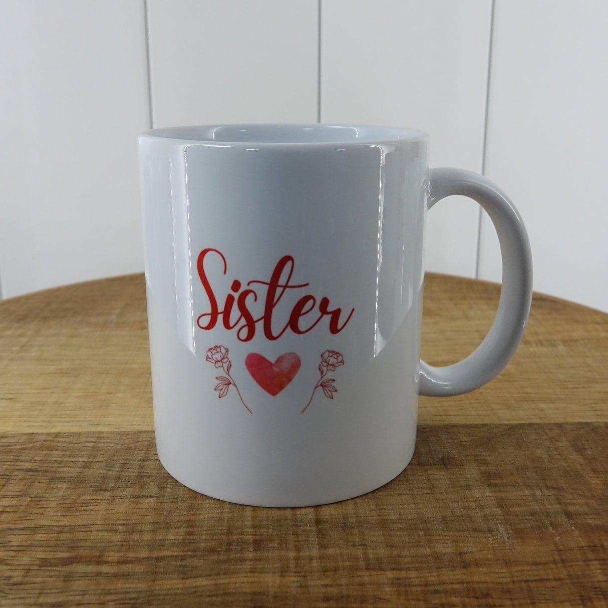 Heart & Flowers Design Mugs - Red