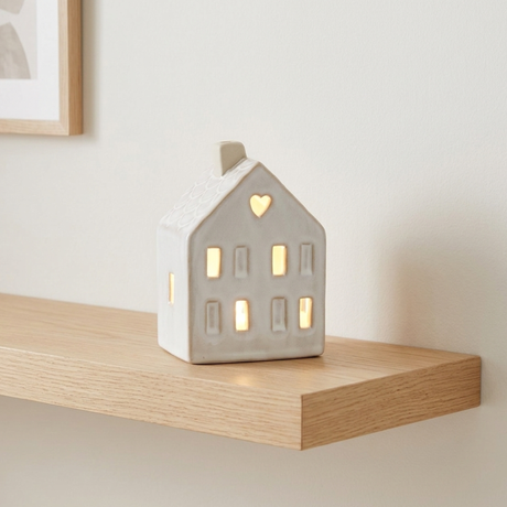Ceramic Skandi Heart LED House (Small) - Lifestyle