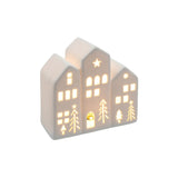 China White LED Light-Up House - Triple House