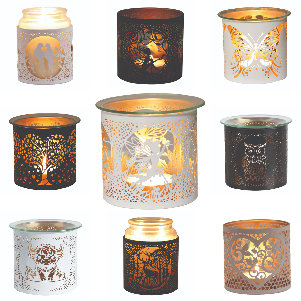 Aroma Metal Silhouette Wax Melt Burner/Candle Holder - Various Designs