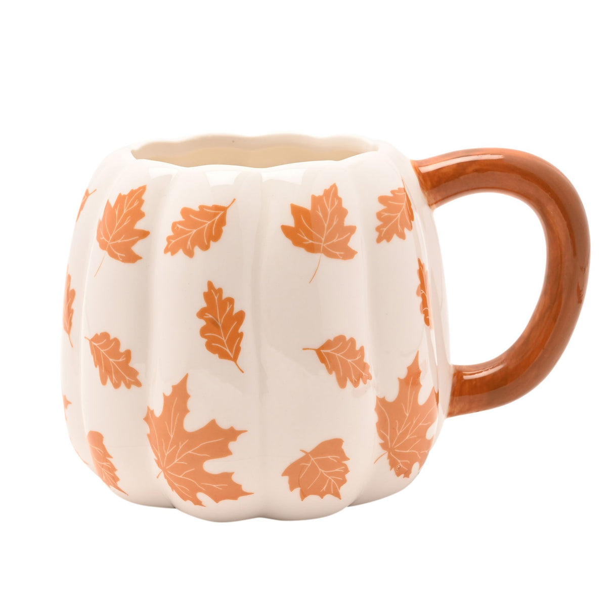 Country Living Pumpkin Mug - Orange Leaves