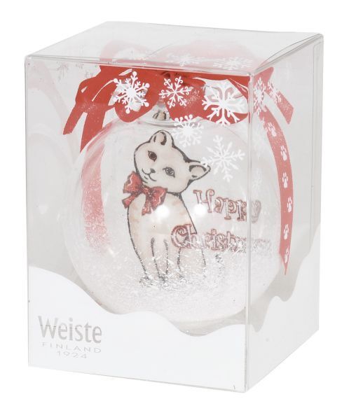 Weiste Christmas Tree Decoration - Happy Christmas Cat bauble