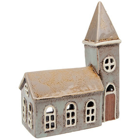 Village Pottery Tea Light Holder - Large Church