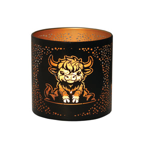 Aroma Metal Silhouette Wax Melt Burner/Candle Holder Highland Cow Design - Various Colours
