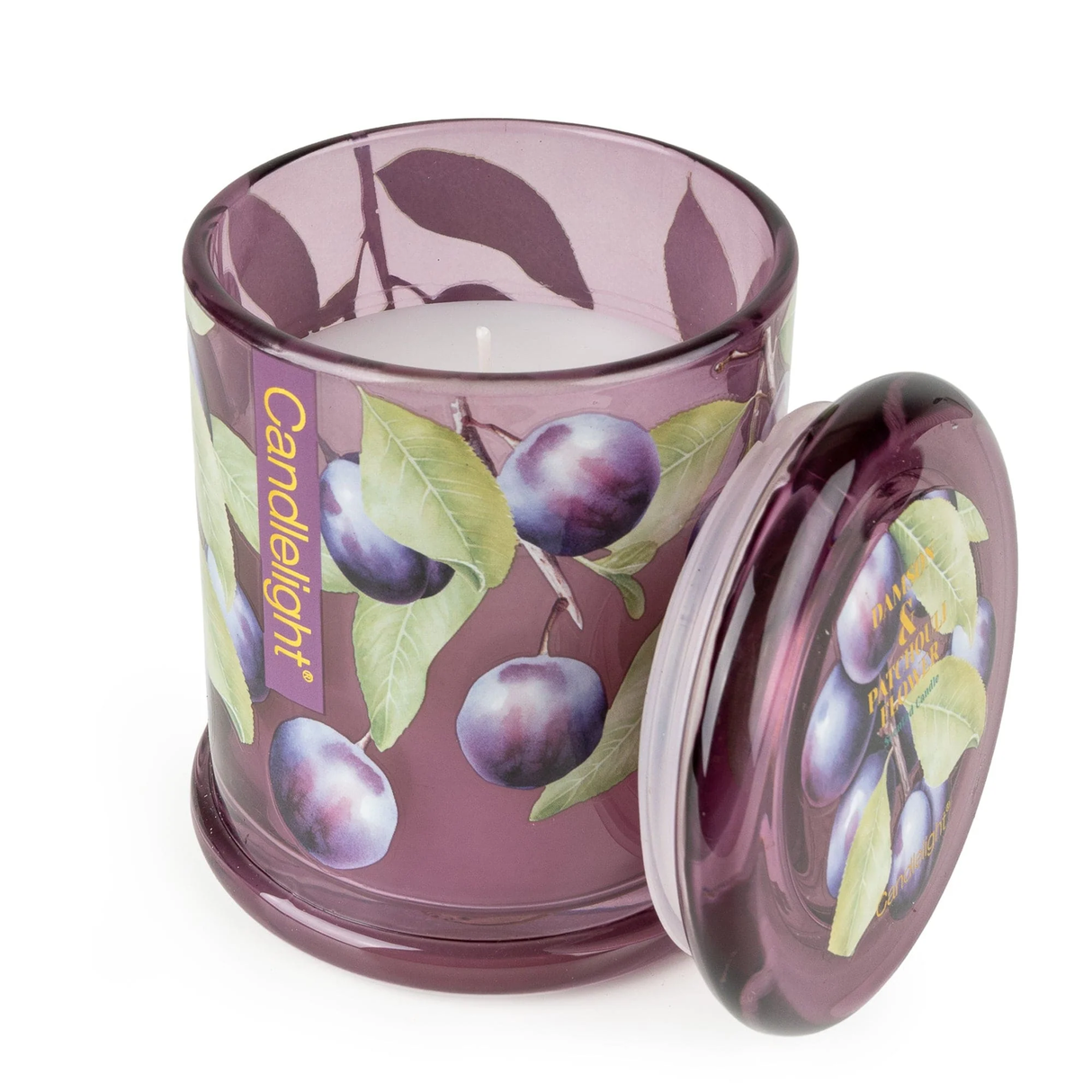 Candlelight Spring Summer Collection Large Glass Jar Candles - Damson & Patchouli Flower
