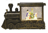 Christmas Decoration - LED Train Water Spinner with Glitter Snowman Scene