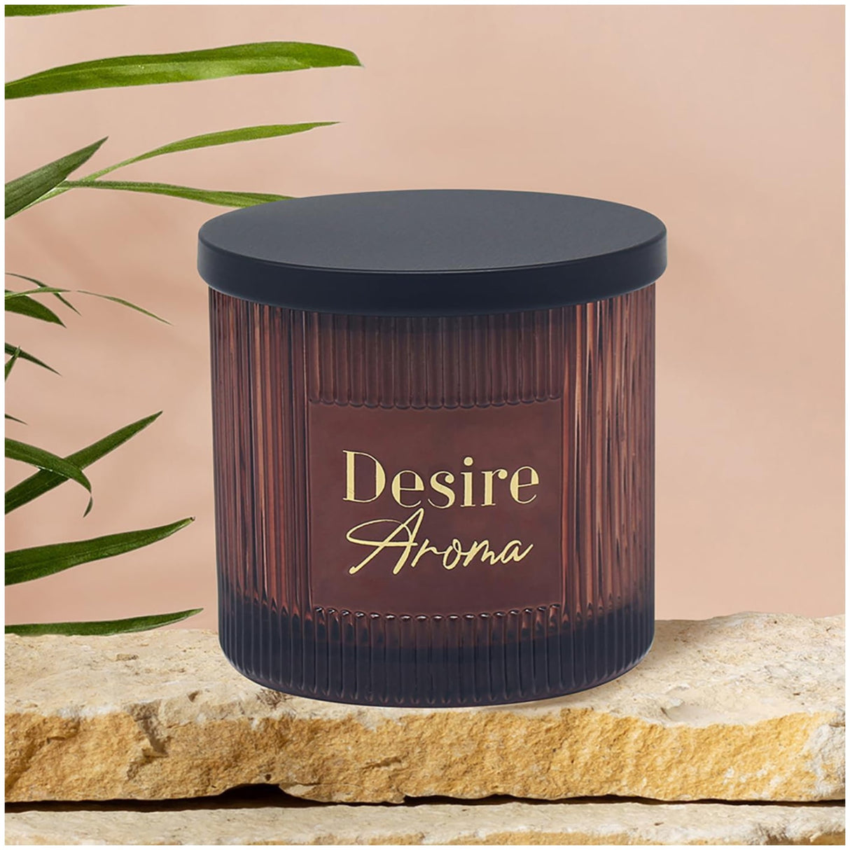 Desire Aroma Ribbed Glass Candle - Various Colours