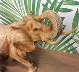 Naturecraft Wood Effect  Figurine - Elephant & Calf