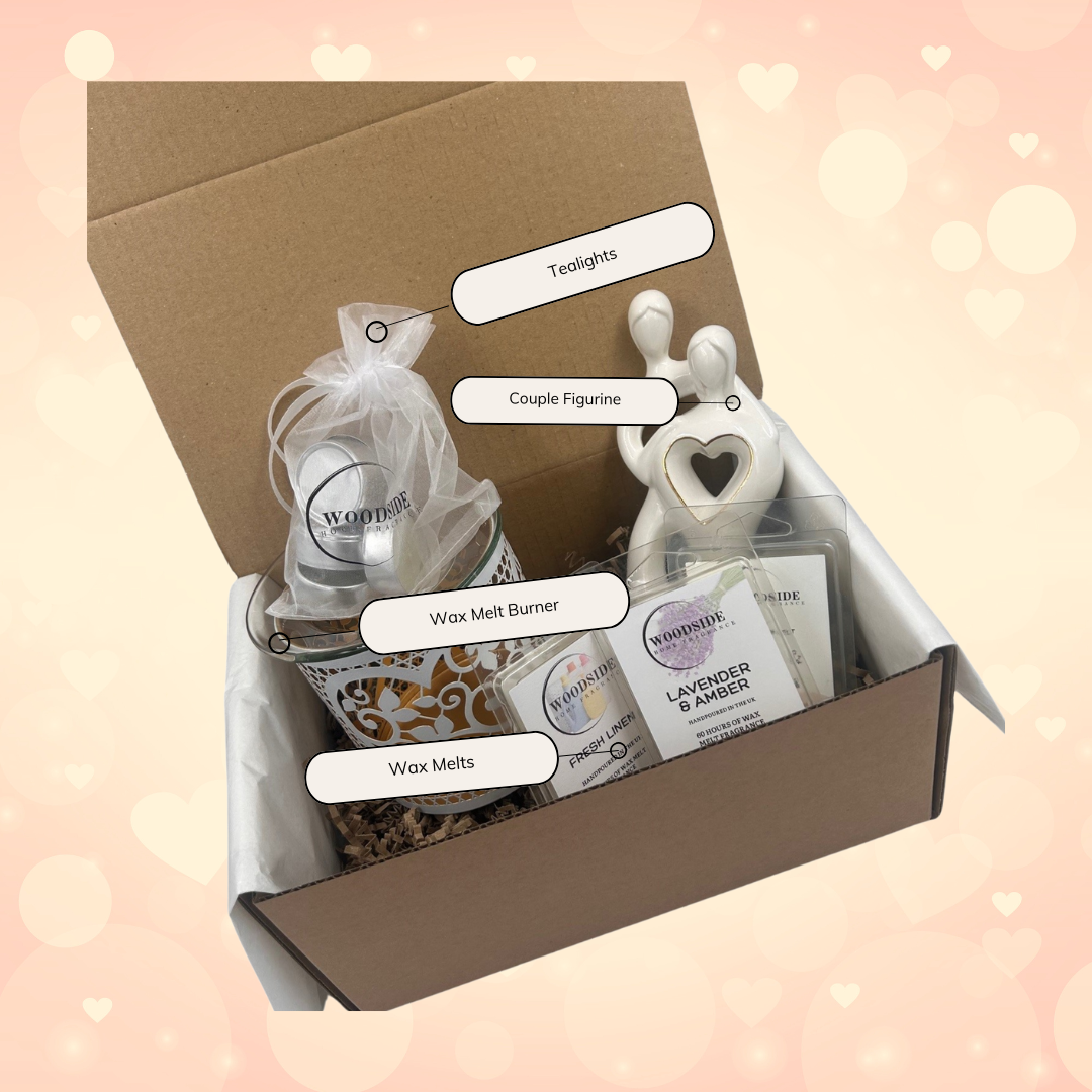 Love White & Gold Wedding Anniversary Fragrance Gift Box Treat Box	