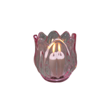 Glass Tulip Flower Candle Holders - Light Pink (Single)