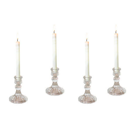 Woodside Home Living Vintage Style Glass Dinner Candle Holder