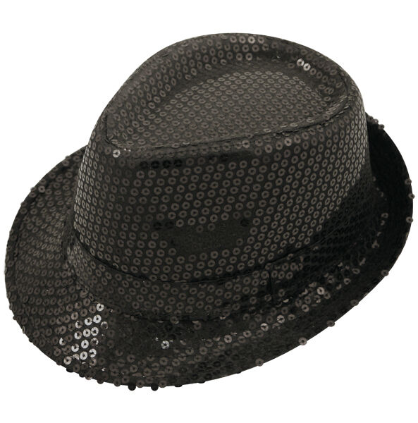 Sequin Gangster Trilby Hat Fancy Dress Hat - Various Colours