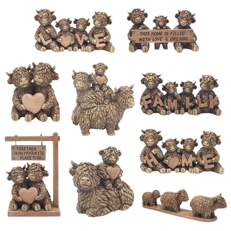 Hughie Highland Cow Figurine - Various Designs