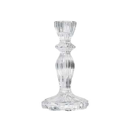 Glass Dinner Candle Holder Ribbed Design - Various Sizes	