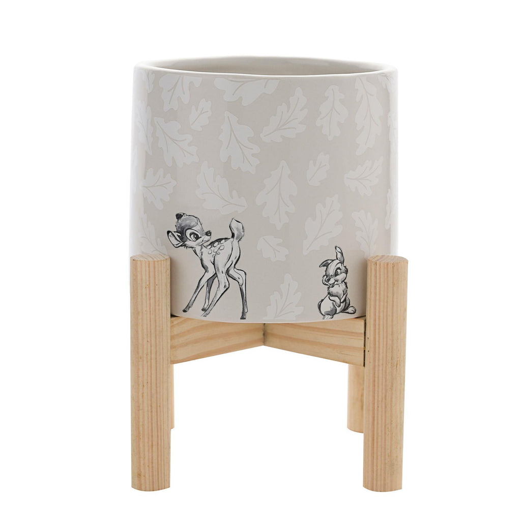 Disney Bambi and Thumper design plant pot on wooden stand