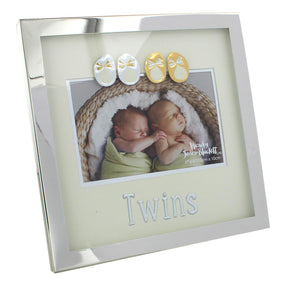 Wendy Jones Blackett Silver Plated Photo Frame 6" x 4" - Twins