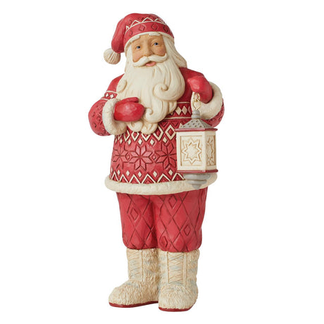 Heartwood Creek Nordic Noel Bundled Up For A Cozy Christmas Santa with Fuzzy Boots Figurine