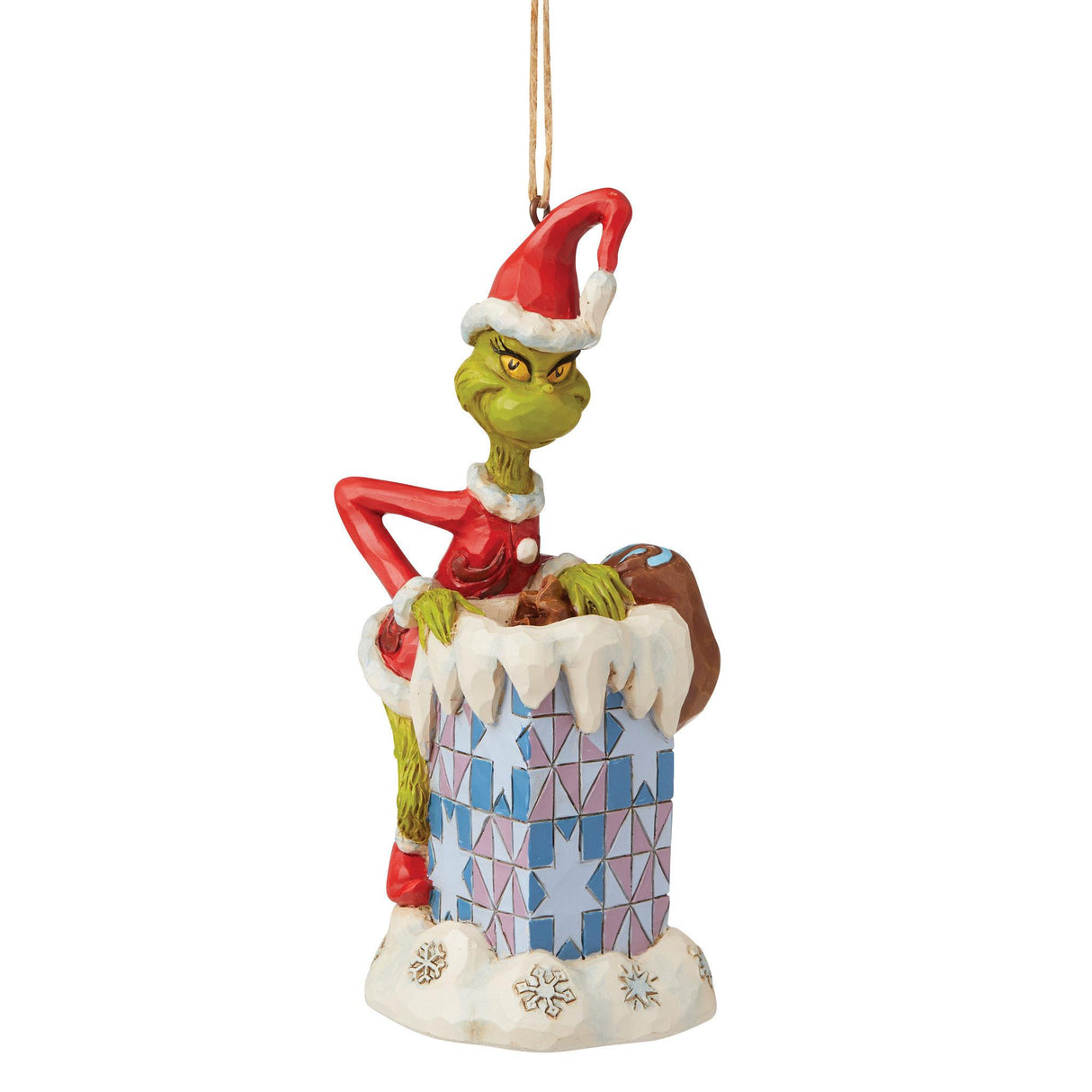 The Grinch by Jim Shore Hanging Ornament - Grinch Climbing in Chimney