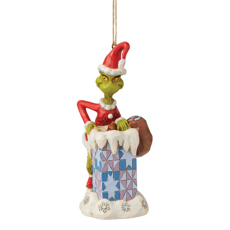 The Grinch by Jim Shore Hanging Ornament - Grinch Climbing in Chimney