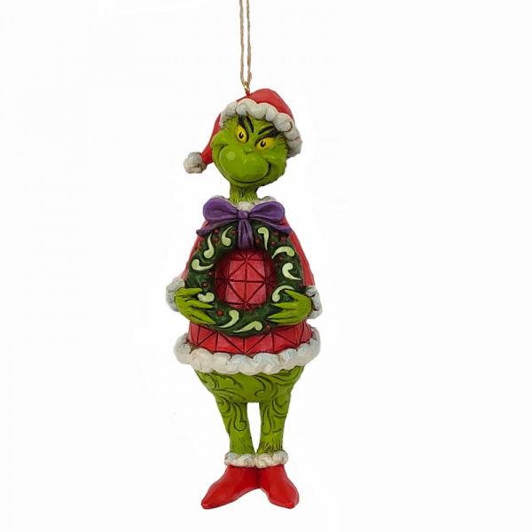 The Grinch by Jim Shore Hanging Ornament - Grinch with Wreath