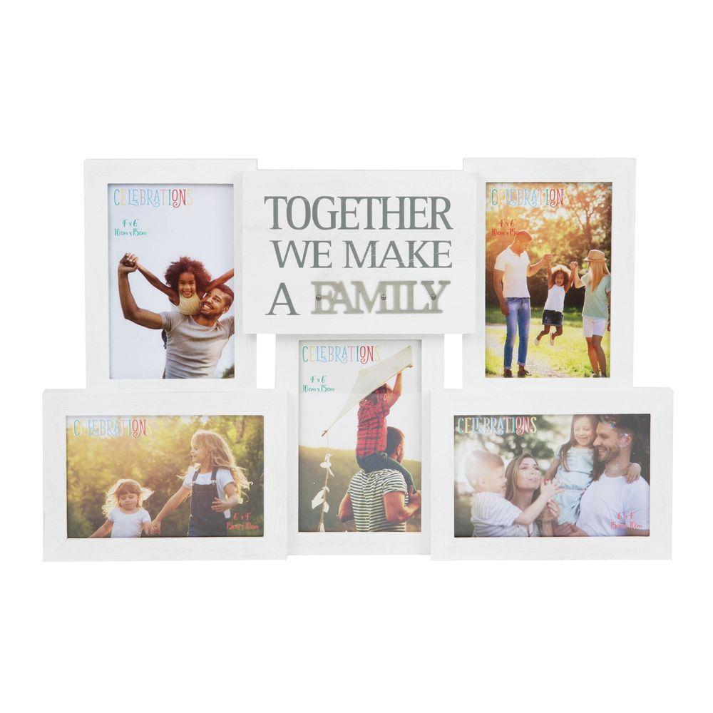 Together we make a family multi photo frame colour white wall hanging