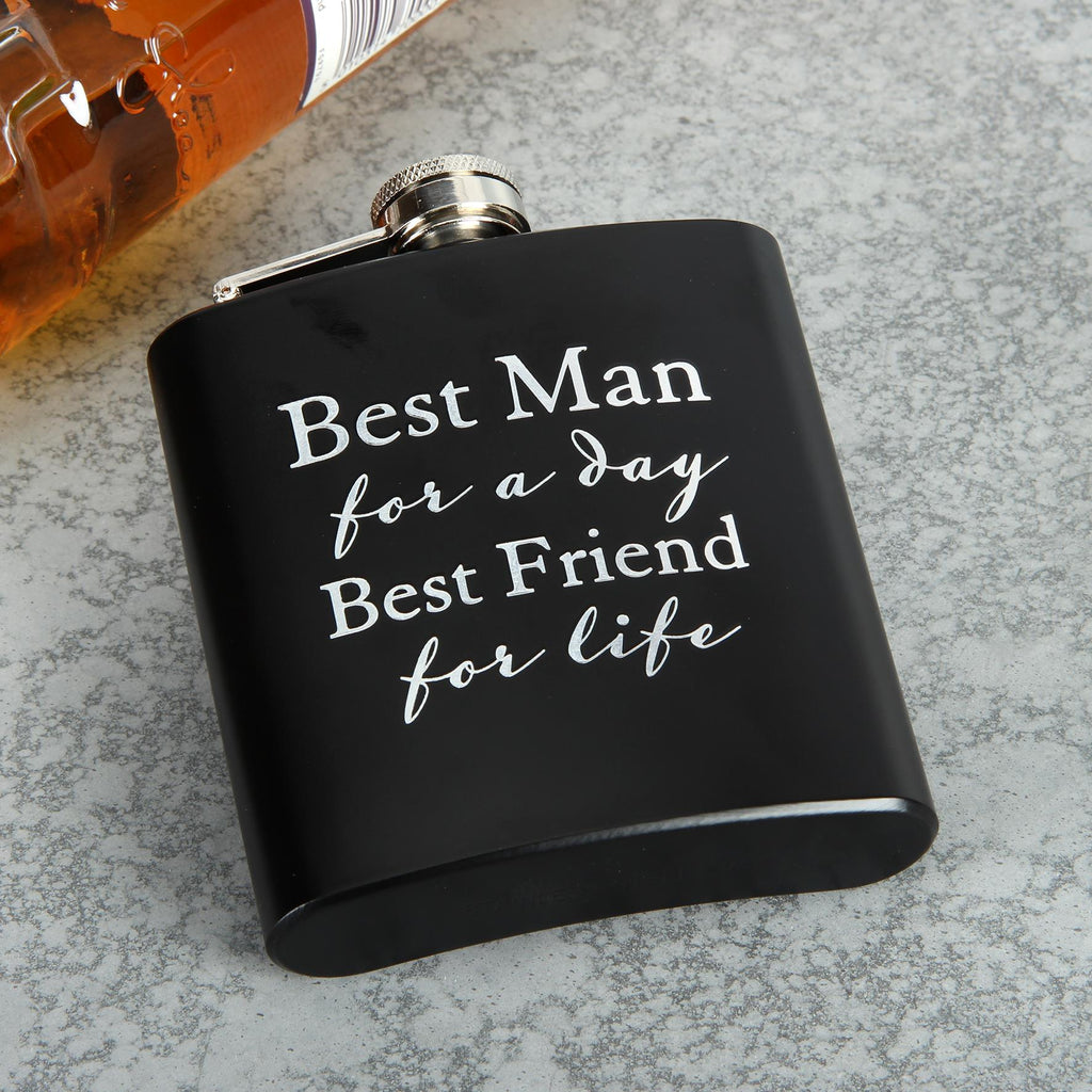 Wedding Best Man Hipflask gift sentiment for a day Best friend for life