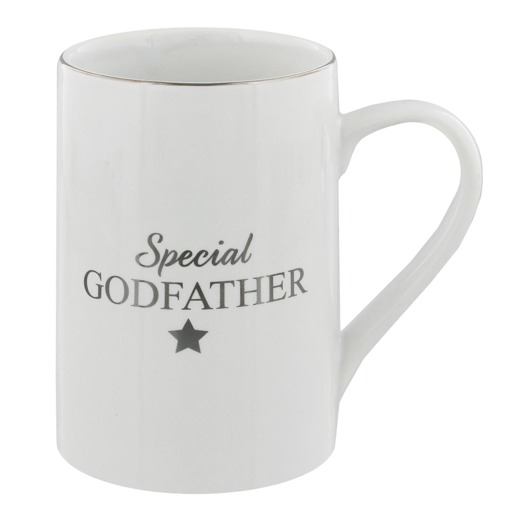 White mug with Special Godfather wording gift idea Godparents