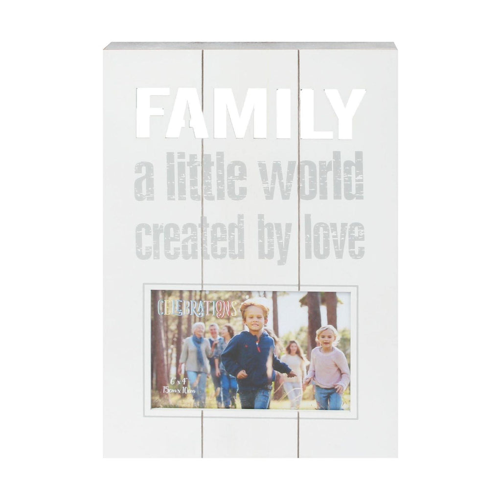Family a little world created by love panel photo frame