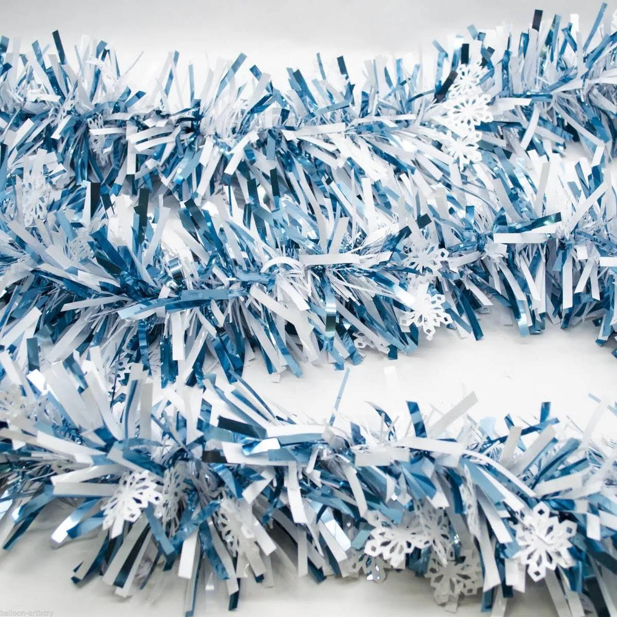 Disney Frozen Blue & White Tinsel Garland with Snowflakes - 2M