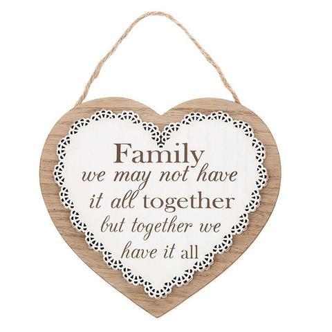 wooden Family sentiment heart we may not have it all together but together we have it all