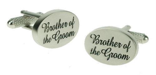 Brother of the groom engraved metal cufflinks
